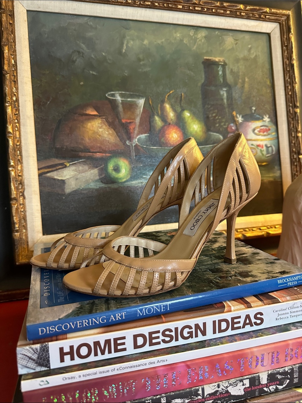 Jimmy Choo Tan Strappy Open-Toe High Heels - Picture 2 of 5